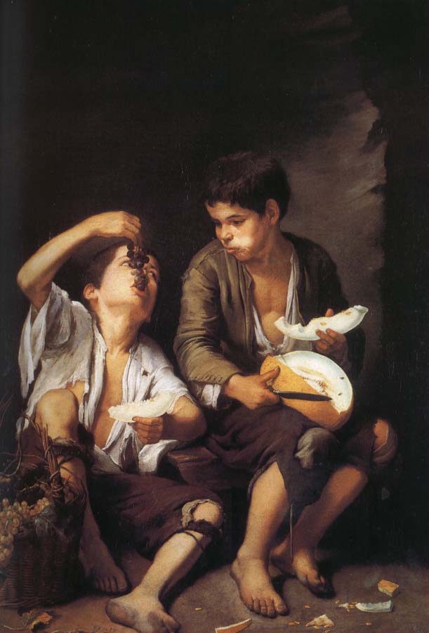 Bartolome Esteban Murillo Cantaloupe and grapes to eat the children